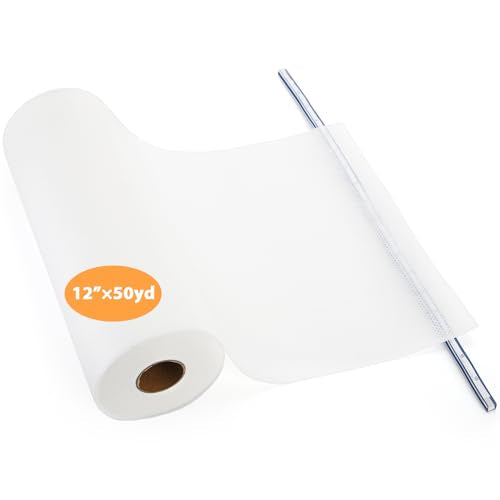 Jucoan No Show Mesh Embroidery Stabilizer 12" x 50 Yard, 1.5 Oz Light Weight Cut Away Invisible Embroidery Backing Stabilizer for Machine Embroidery and Hand Sewing Hoop & Stitch