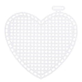MECCANIXITY 15Pcs Plastic Mesh Canvas Sheet 7 Count 7.4 cm/ 3" White Heart Blank Canvas for Embroidery Needlepoint, Knit Crochet Mesh