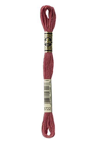 DMC 117-3722 Mouline Stranded Cotton Six Strand Embroidery Floss Thread, Medium Shell Pink, 8.7-Yard