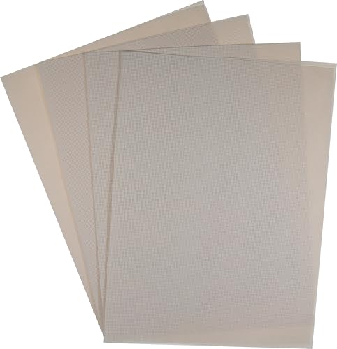 KCS 4/6 pc of 12" x 18"(30cmx45cm) 18CT Counted Cotton Aida Cloth Cross Stitch Fabric (4 pc, Ecru) - color: Ecru, size: 4 pc