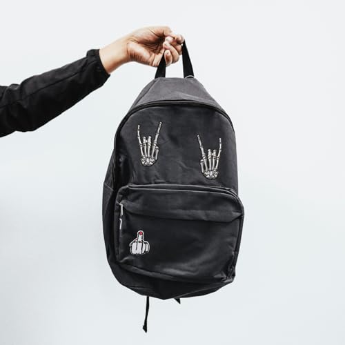 8PCS Skeleton Hand Patches, Punk Gothic Iron On Appliques for DIY Clothing - color: Skeleton Finger