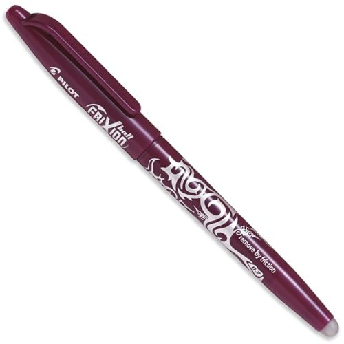 PILOT Frixion Heat/Friction Erasable Rollerball Pen FR7 - Medium Line 0.7mm Tip Nib - Pack of 5 in Envelope Gift Packaging - Wine Red, Coral Pink, Apricot Orange, Purple & Sky Blue
