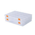 2 Pack Fixed 21 Grids Large Clear Plastic Storage Box, Transparent Organizer Container Case for Small Parts, Bead, Button, Jewelry, Diamond, Craft Supplies,Sewing Kit, DIY Accessories - size: L