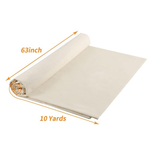 100% Muslin Fabric by Yard, 10 Yards x 63" Natural Cotton Fabric - color: Natural, size: 10 Yards