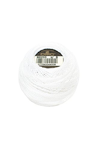 DMC Pearl Cotton Thread Ball - Snow White (B5200) - Size 8 - size: 0.7 Ounce (Pack of 1)