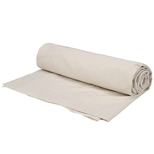 PINGEUI 59x157 Inch/4 Yards Nature Linen Needlework Fabric by The Yard, Plain Cloth, Large Size for Embroidery, Tablecloth, Home Decorations, Crafts