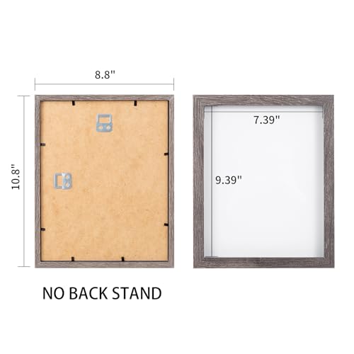 Muzilife 8x10 Shadow Box 3D Picture Frames, Glass, 3 Pack, Texture Gray - color: 3pc 8x10-texture Gray