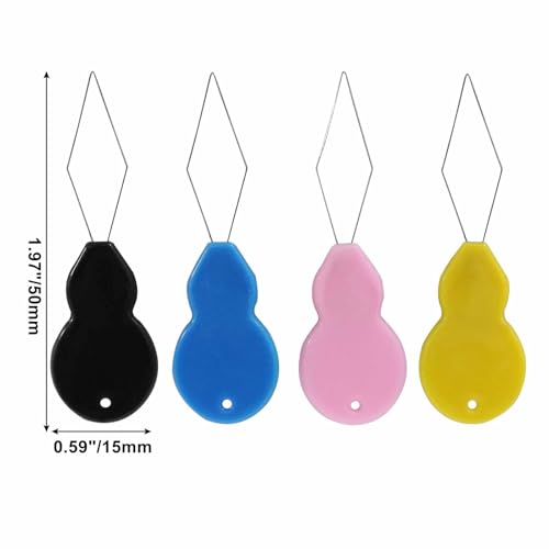 Coufce 20 Packs Pink/Black/Blue/Yellow Mini Needle Threader - color: Pink, Black, Blue, Yellow
