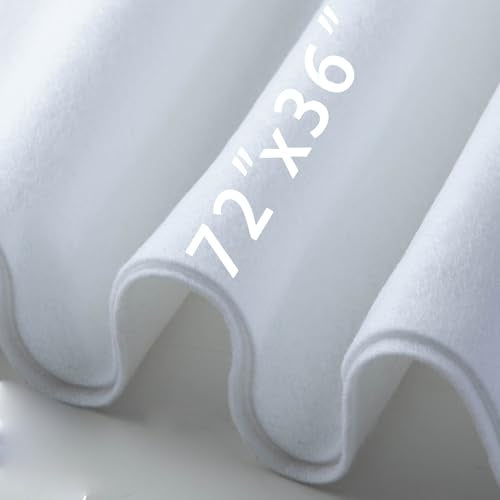 HaoFeijh White Felt Fabric 72 * 36 Inch Wide 1.6mm, Soft Woven Acrylic Craft Fabric Sheets for DIY Craft Work, Sewing Patchwork, and Creative Holiday Decorations - color: White, size: 2