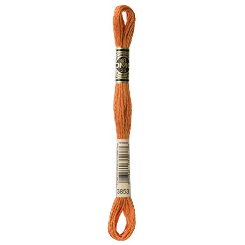 DMC 117-3853 Mouline Stranded Cotton Six Strand Embroidery Floss Thread, Dark Autumn Gold, 8.7-Yard