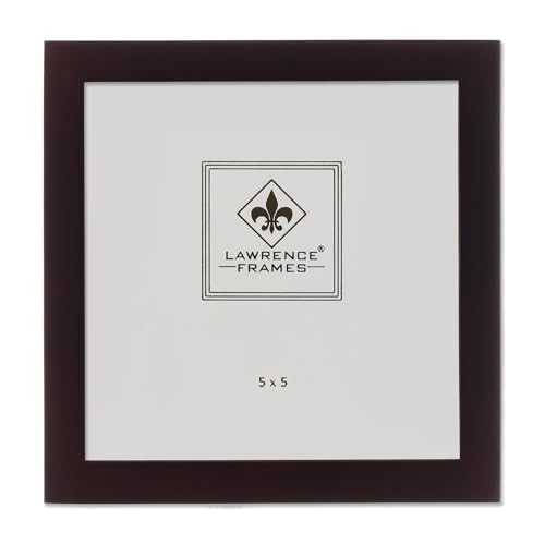 Lawrence Frames 755955 Espresso Wood Picture Frame, Dark Walnut, 5x5 - color: Dark Walnut, size: 5x5