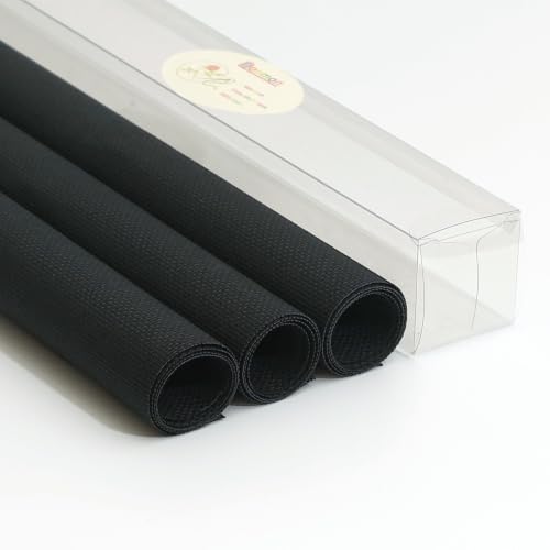 Aida Cloth 18 Count Cross Stitch Fabric,15×18inch,Rolled,3Pcs (18CT,Black) - color: Black, size: 18CT