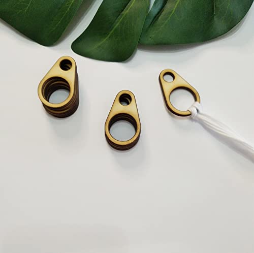 Wood Thread Drops,Simple Floss/Thread Drops with Floss Ring,Cross Stitch Tread Bobbins Organizers (20PCS)