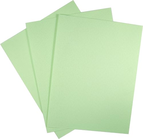 KCS 3 pc of 12" x 18"(30cmx45cm) Counted Cotton Aida Cloth Cross Stitch Fabric (Light Green,18CT) - color: Light Green, size: 18CT