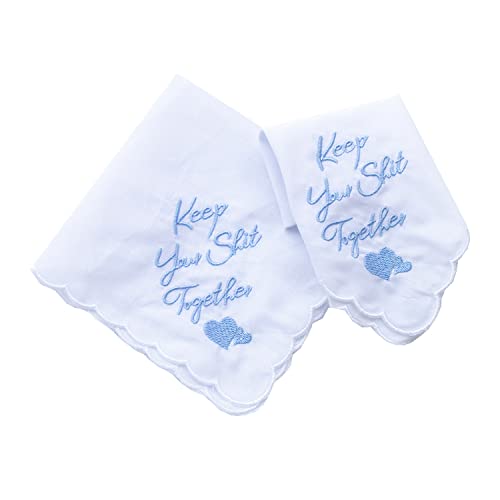 MileyMarla Ladies Embroidery Cotton White Handkerchiefs Lace Wedding Hankies - color: J03-3pcs Keep Up