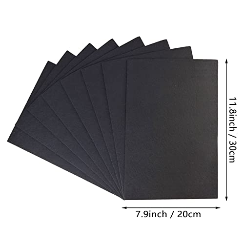 Jtnohx Stiff Felt, 2mm Thick Felt Sheets for Crafts, 8"x12" Hard Felt Fabric Squares 8Pcs for DIY Projects (Black) - color: Black