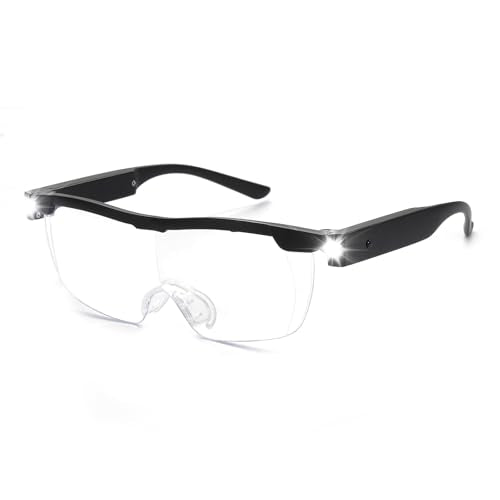 OKH 160% Bright LED Readers Glasses Lighted led Magnifying Eyewear Strong Magnifying Glasses with Light for Close Work Reading