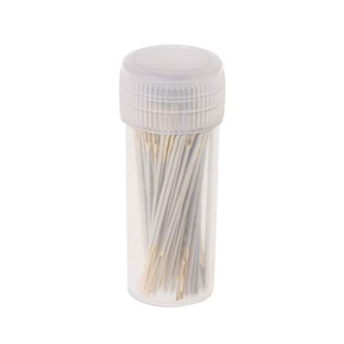 Kamonda 100 Pieces Tail Embroidery Fabric Cross Stitch Needles Craft Tools Size 26 for 14CT Cross Stitch Needle Gold