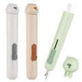 3Pcs 3 in 1 Needle Threader Seam Ripper, Automatic Needle Threaders with 3 Needles Storage for Hand Stitching, Seam Rippers for Sewing Stitch Remover Tool