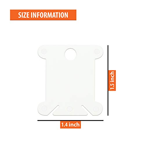 120 Pcs Plastic Floss Bobbins Organizer Embroidery Thread Holder Cross Stitch Thread Organizer White Card Holder DIY Sewing Storage Accessories