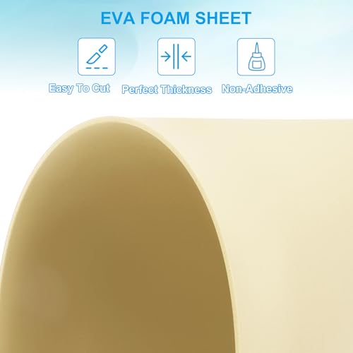 PATIKIL Light Yellow EVA Foam Sheet,12x8" 2mm Thick EVA Foam Sheets 10 Pcs - color: Light Yellow