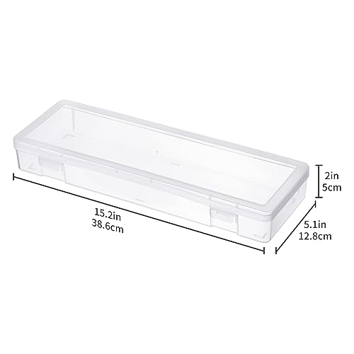novelinks Plastic Pencil Boxes and Small Plastic Containers with Lids - color: 6 Pack Large -Clear