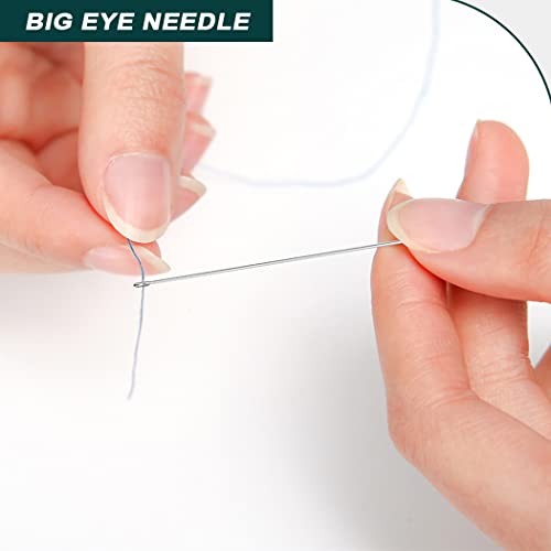 5 Pcs 4 Inch Big Eye Curved Beading Needle + 6 Pcs 7.5 Inches Curved Bead Spinner Needles,10 Pcs Colorful Plastic Needle Threaders,Stainless Sewing Needle for Beading Bracelet Necklace Jewelry Making
