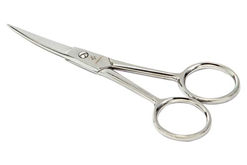 Mundial 171 Specialty Forged 4" Curved Embroidery & Scherenschnitte Scissors – Precision Fine Tip Craft Scissors for Thread Cutting, Paper Art & Detail Work