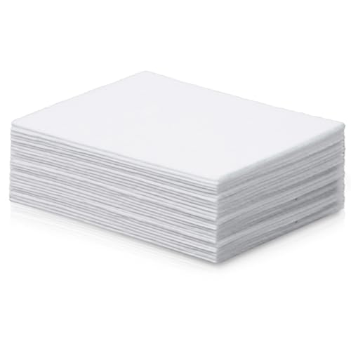 15Pcs White Stiff Felt Fabric Sheets, 8"x 12" Felt Sheets for Crafts(White)