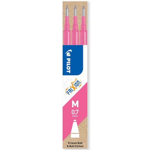 PILOT Frixion Heat/Friction Erasable Rollerball Pen FR7 - Medium Line 0.7mm Tip Nib - In Envelope Gift Packaging - Pack of 1 Pen + 3 Refills (Pink) - color: Pink