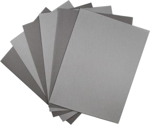 KCS 4/6 pc of 12" x 18"(30cmx45cm) 16 Count Cotton Aida Cloth Cross Stitch Fabric (6 pc,Medium Grey+Dark Grey) - color: Medium Grey+dark Grey, size: 6 pc