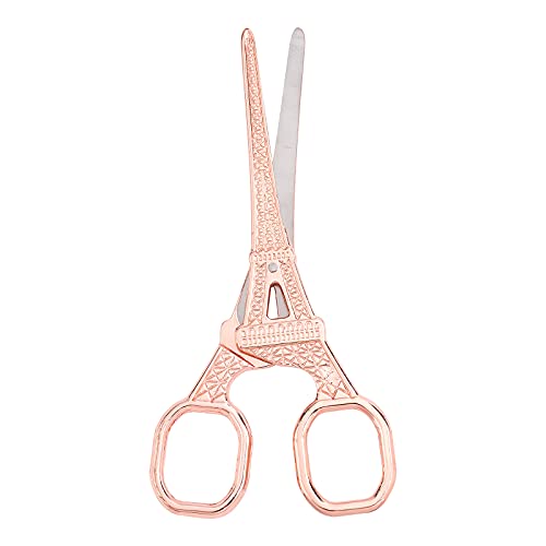 SUNNYCLUE 5.5Inch Sewing Scissors Vintage Stainless Steel European Tower Scissors for Fabric & Paper Cutting Craft Threading Household Daily Use Cross-Stitch, Rose Gold - color: Rose Gold