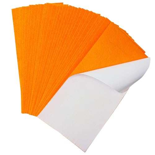 Jtnohx Self Adhesive Felt Sheets Adhesive Backed Felt Fabric Orange 33Pcs - color: Orange
