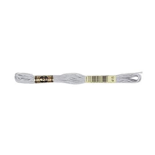 DMC 6-Strand Embroidery Cotton Floss, Pearl Grey, 12 piece - style: #415 Gray