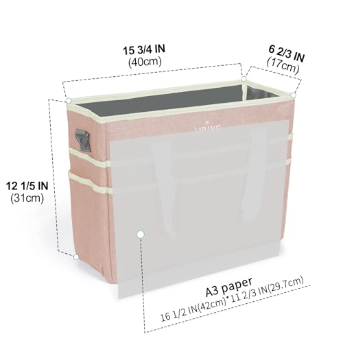 JJRING Craft Organizer Tote Bag Large Art Storage Caddy Beige - color: Beige, size: Large