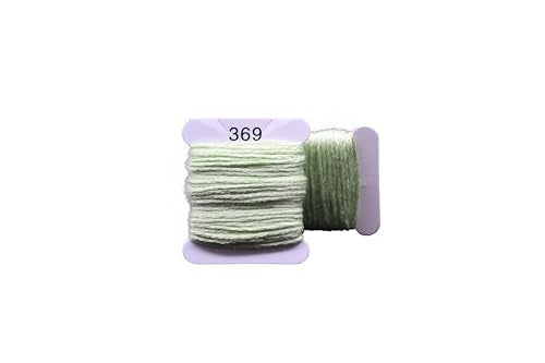 Embroidery Floss Kit and Refills - Cotton Threads - DMC Color Coding for Cross Stitch, String Crafts, Friendship Bracelets - color: 369 Light Green