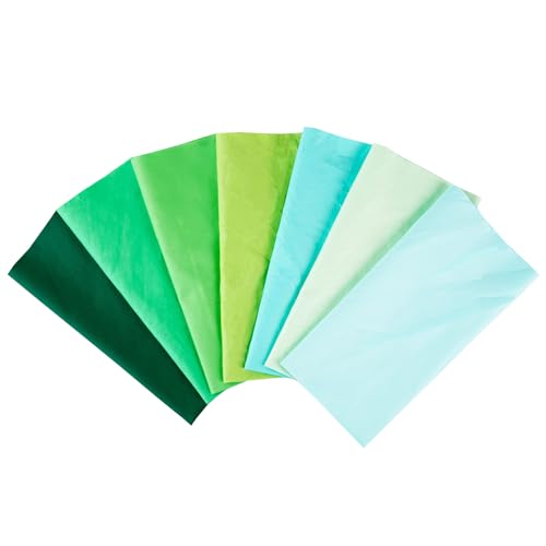 7PCS Solid Color Cotton Fabric Squares 20" x 20" Fat Quarter Fabric Bundles Craft Fabric for Patchwork Sewing Quilting Crafting DIY (Green) - color: Green