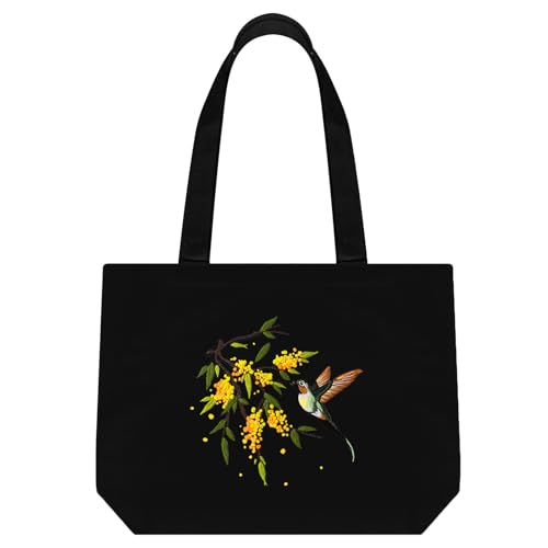 ERKOON Embroidery Canvas Tote Bag for Beginners, Floral Arts Crafts Cross Stitch Kits for Adults Including Stamped Embroidery Bag with Hoops, Needle, Instruction and Color Threads (Hummingbird) - color: Hummingbird