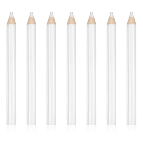 7PCS Fabric Pencils for Sewing, White Fabric Marking Pencils Sewing Marker Tailors Chalk for Fabrics Wipe Quilting Fabrics Pencil for Dressmakers Sewings DIY Crafts (8.5 cm)