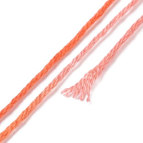 FASHEWELRY 10 Skeins Embroidery Floss Thread 0.5mm Dyed Cross Stitch Floss 6-Ply Friendship Bracelet String for Jewelry Making Bracelets Sewing Knitting Stitching Craft DIY (Tomato) - color: Tomato, size: 0.5mm