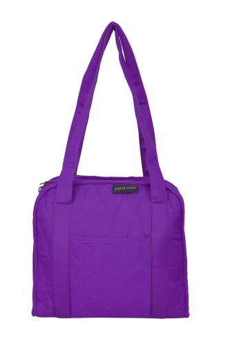 Yazzii Oval Craft Organizer Bag - Portable Organizer - Arts & Crafts Storage Bag Organizer - Multipurpose Storage Organizer for Quilting, Needlework, Knitting, Sewing, Applique & Jewelry - color: Purple