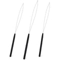 NEWISHTOOL Stainless Steel Hair Extension Loop Needle Threader Wire Pulling Hook Tool and Bead Device Tool, Micro Link Tool Loop Threader for Hair, Silicone Beads, Feather Extensions Supplies, Pack 3 - color: Black, size: Bead Device Tool