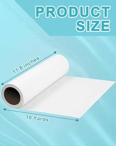 PLANTIONAL Double Sided Iron On Adhesive Film: 11.8 inch x 10 Yards Heavy Weight Double-Sided Press-on Patch Heat Melt Fabric Glue Sheet Permanent Fusible Adhesive - size: Heavy Weight