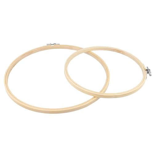 NINGWAAN 50 Pcs Embroidery Hoops Set, 4 Inch, 6 Inch, 8 Inch, 10.3 Inch, 12 Inch, Round Bamboo Wooden Frames, Cross Stitch Rings for Hand Sewing, Craft Projects