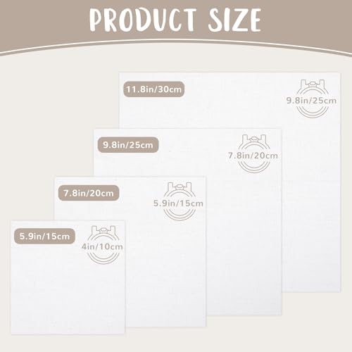16 PCS White Linen Needlework Embroidery Fabric Cloth - color: White