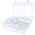 Xiaoyztan Bead Organizer Box Adjustable Dividers 8 Grids Clear 8.8x6.6 Inch - size: 8.8x6.6x2.3 in