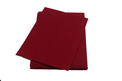 YYCRAFT Stiff Felt Sheets Thick Felt 9 Inch X 12 Inch - 12 Pcs Pack, Burgundy - color: Burgundy