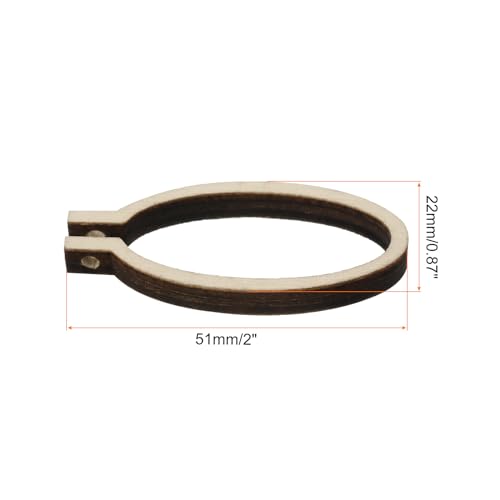 HARFINGTON 10Pcs Mini Embroidery Hoop 2" x 0.87" Tiny Oval Vertical Cross Stitch Hoops Small Wood Ring Circle for DIY Pendant Keychain Display Frame