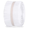 50 Pcs White Jelly Cotton Fabric Roll 2.56 Inch Cotton Fabric Quilting Strips Jelly Patchwork Precut Strips Solid Color Patchwork Rolls for DIY Quilting and Sewing Projects