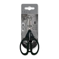 Tim Holtz Small Scissors - 5 Inch Mini Snips with Micro Serrated Blade - Craft Tool for Cutting Paper, Fabric, and Sewing - Titanium with Black Comfort Grip Handles - size: 5" Right Handed